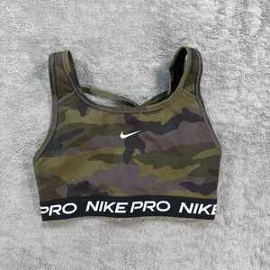 Nike Pro Camouflage Medium Support Padded Sports Bra Workout Training Lift Run
